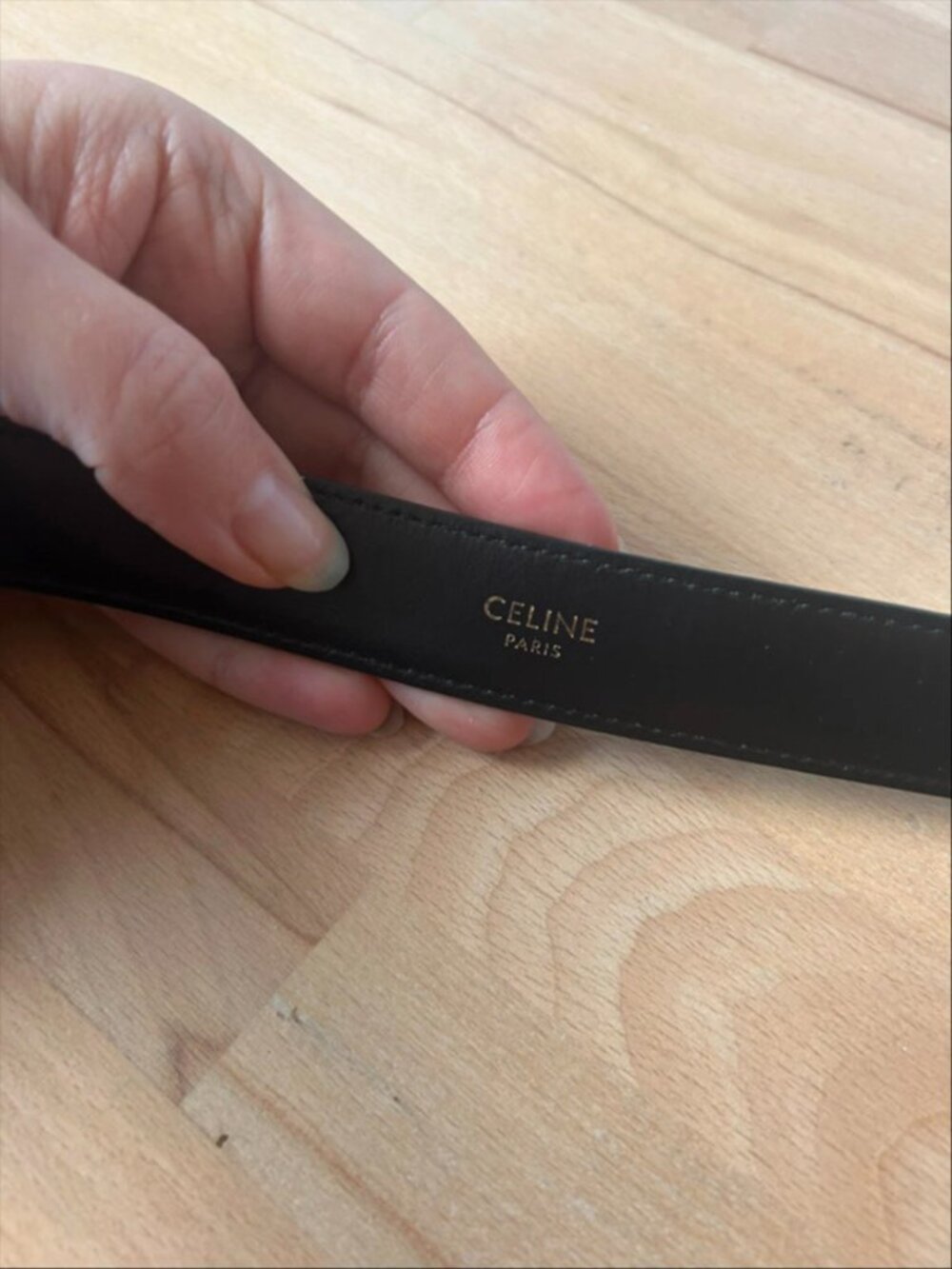 Celine Triomphe Leather Belt - Black - 2.5CM Wide - Size 90 - Picture 5 of 5